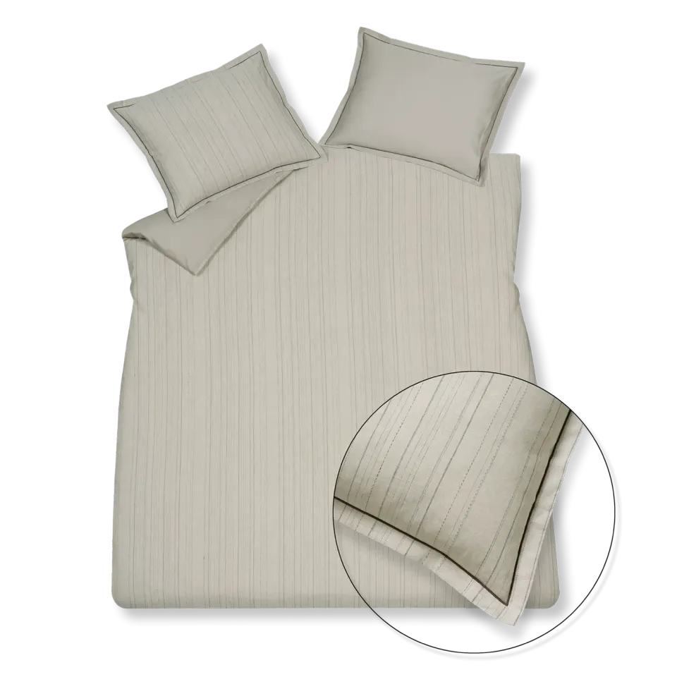 Vandyck Pure 72 dynetrekksett coolgrey 140x200 bomull-lin