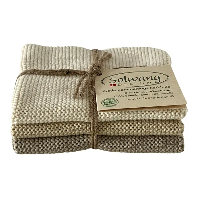 Solwang Design karklut økologisk 3-pk lys khaki kombi