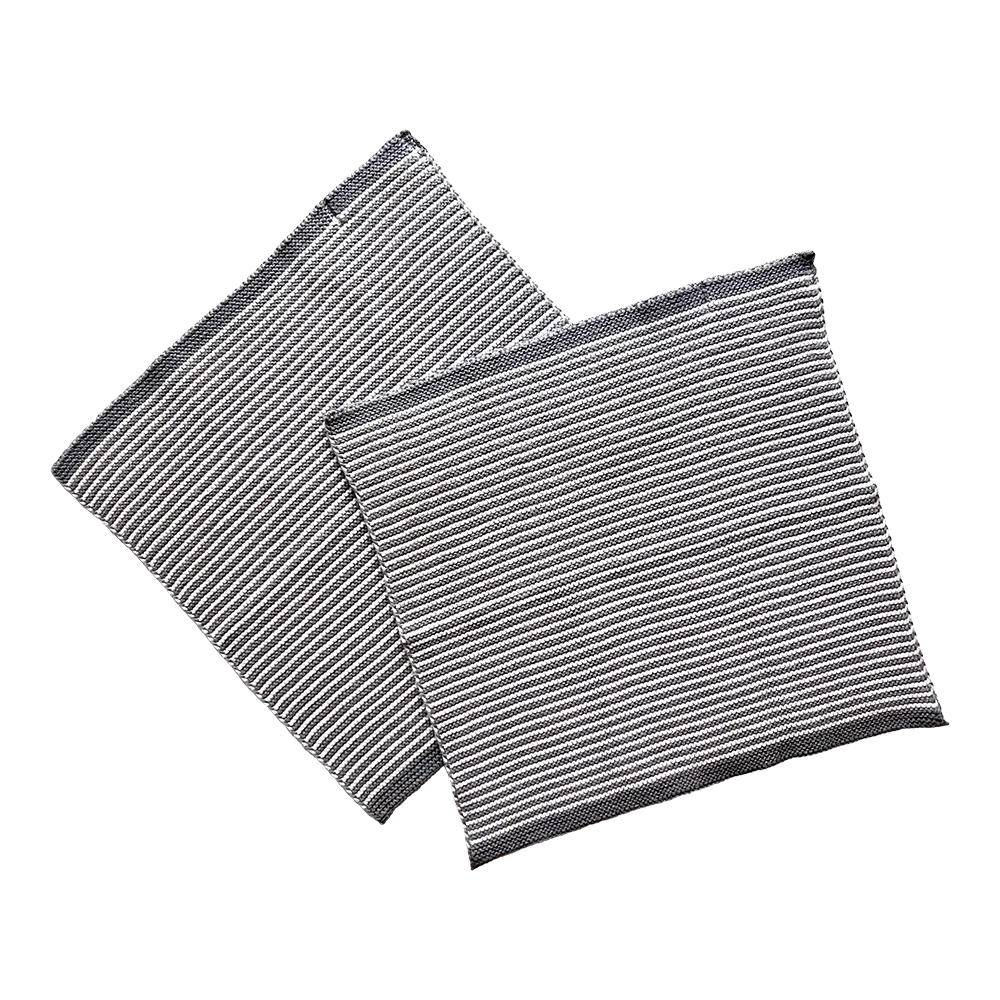 Solwang Design natur grå stripe klut 2-pk økologisk