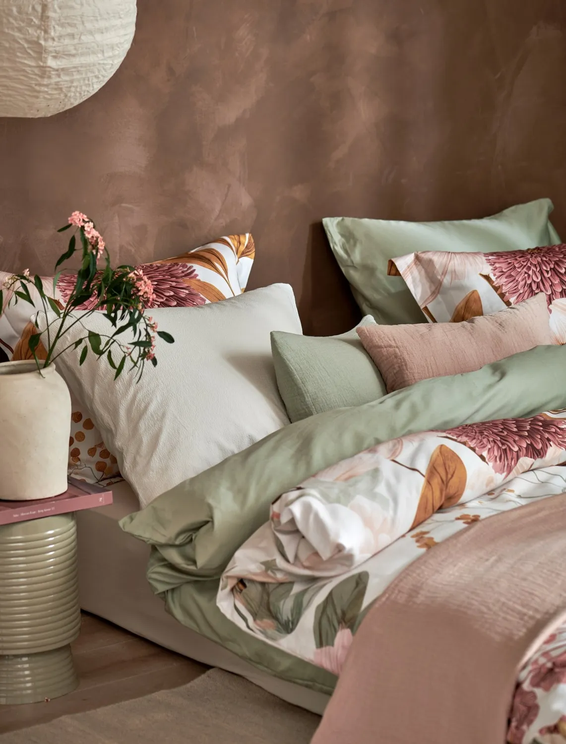 Vandyck Satin Luxe dynetrekksett smoke green bomull