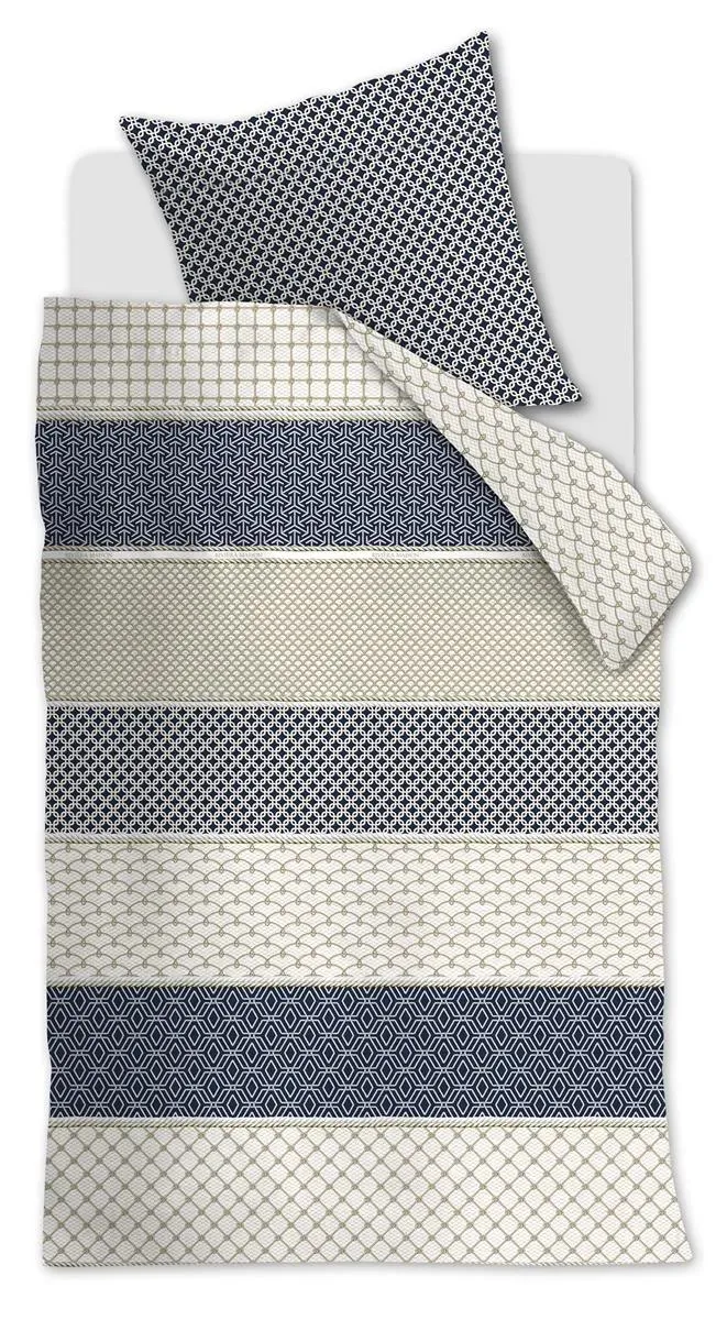 Riviera Maison Ropes dynetrekk 140x200 marineblå bomull