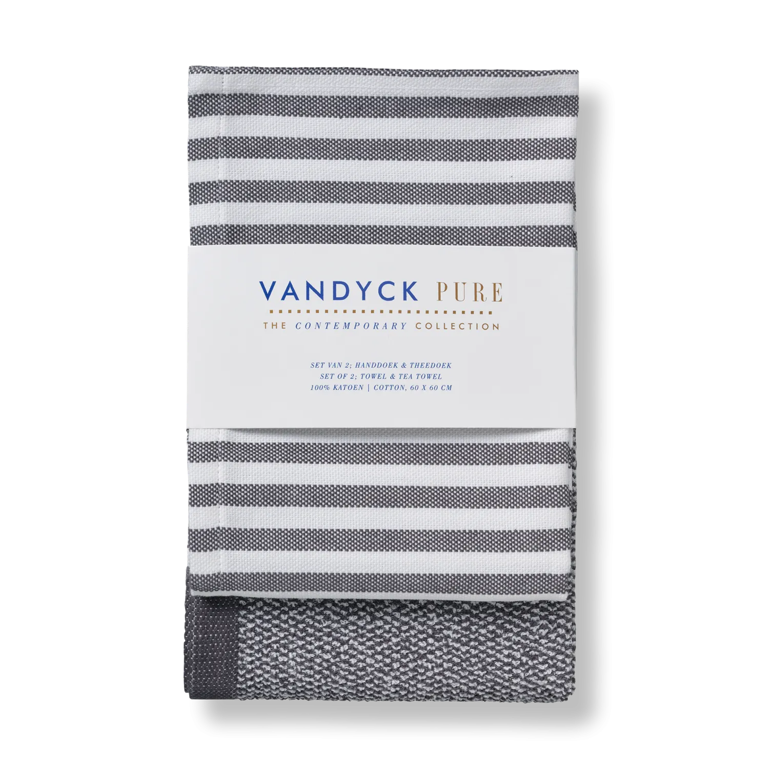 Vandyck Pure Kitchen kjøkkensett off black 60x60 bomull