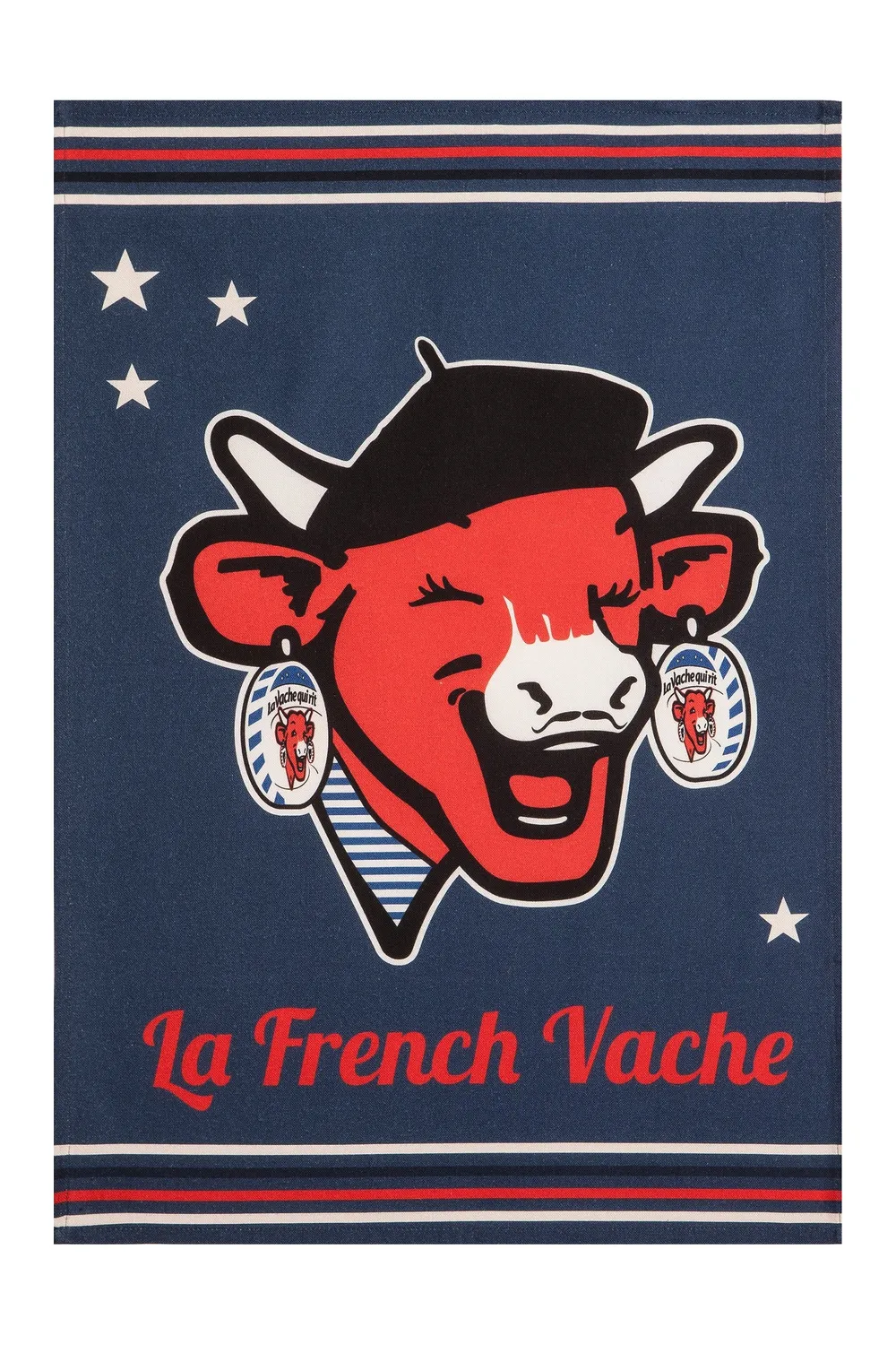 Coucke La French Laughing Cow kjøkkenhåndkle 2-pk blå bomull