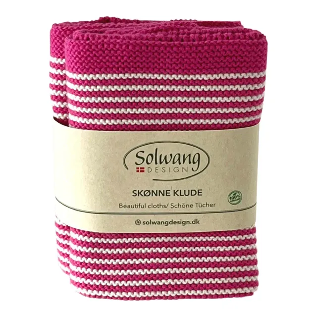 Solwang Design kluter natur rosa stripe 2-pk økologisk