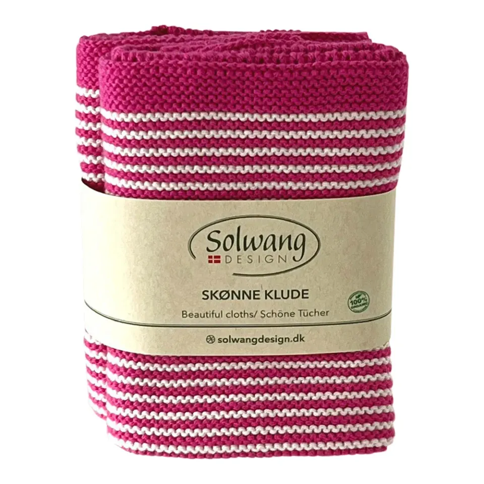 Solwang Design kluter natur rosa stripe 2-pk økologisk
