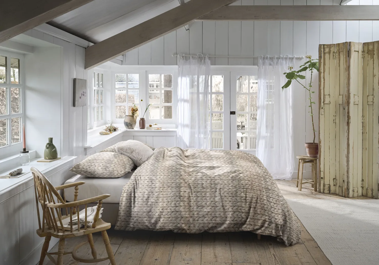 Beddinghouse Ariadne Lovingly dynetrekk 140x200 naturel flanell