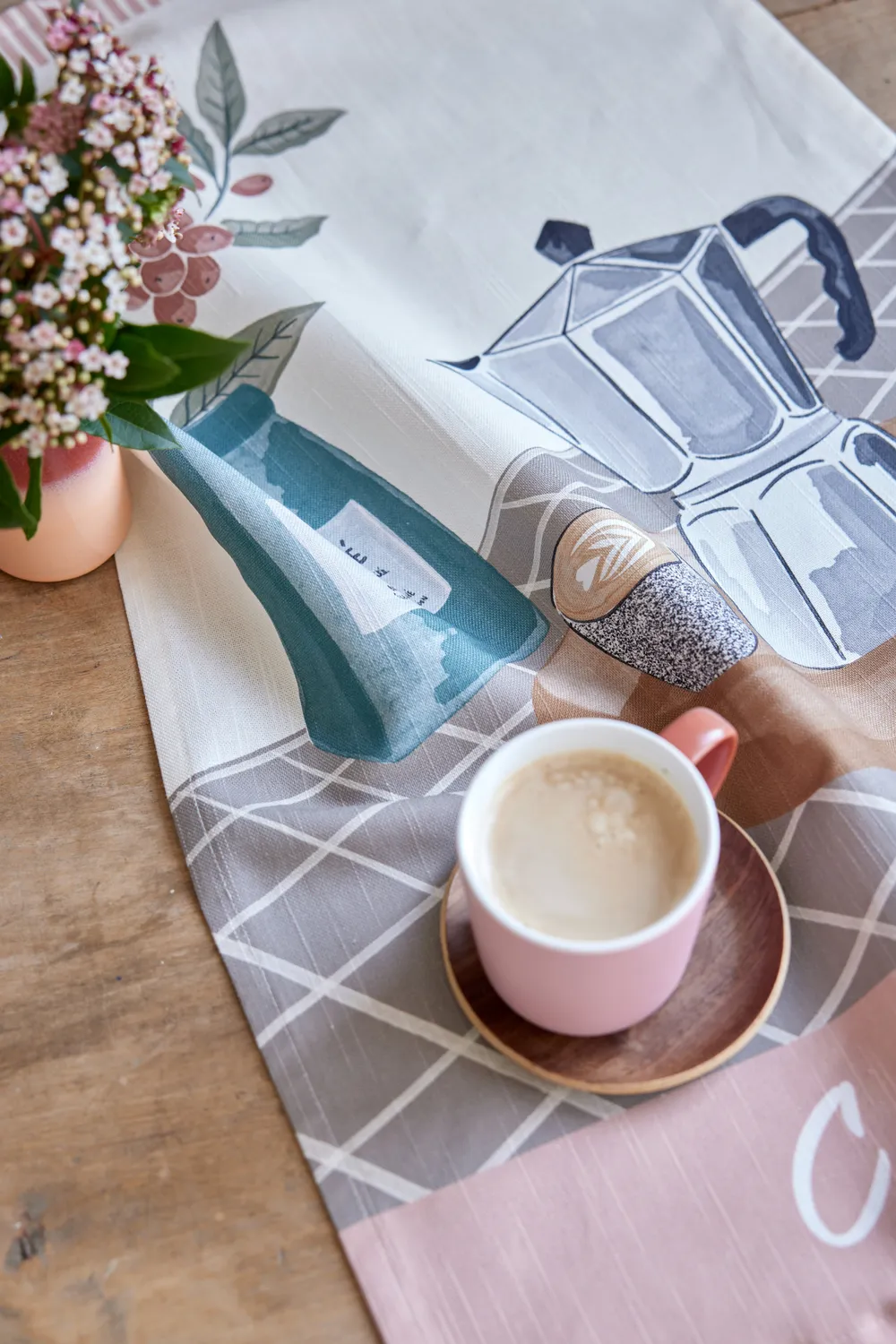Coucke Café Latte kjøkkenhåndkle bomull lin beige 50x75