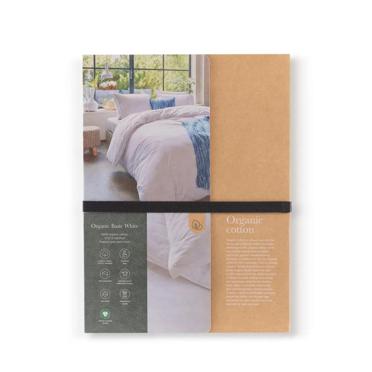Beddinghouse Organic Basic dynetrekk 140x200 hvitt øko