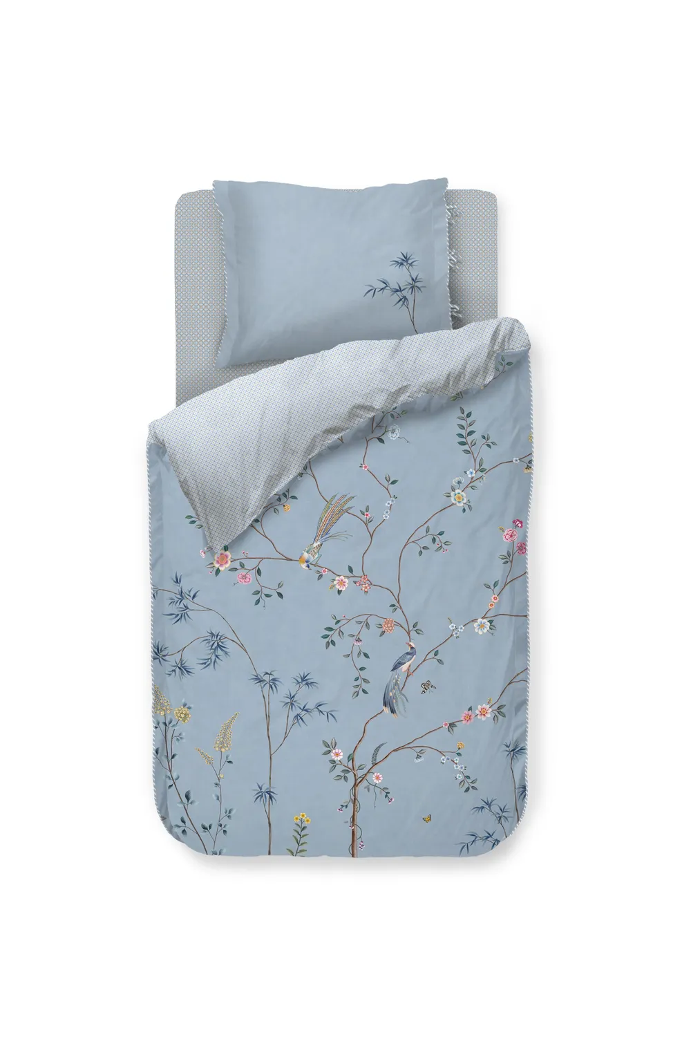 Pip Studio Bamboo Blossom dynetrekk lyseblått putetrekk crisp