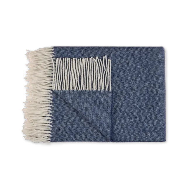 Vandyck Home Serina sengeteppe 160x260 blue ink ull