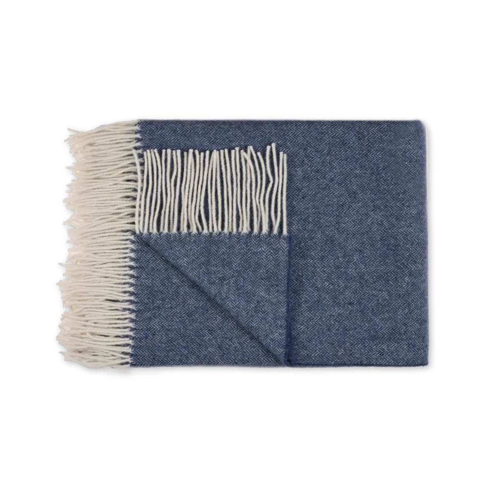 Vandyck Home Serina sengeteppe 160x260 blue ink ull
